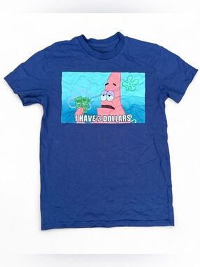 SpongeBob woman’s blue Patrick Star "I Have 3 Dollars" T-shirt Sz S